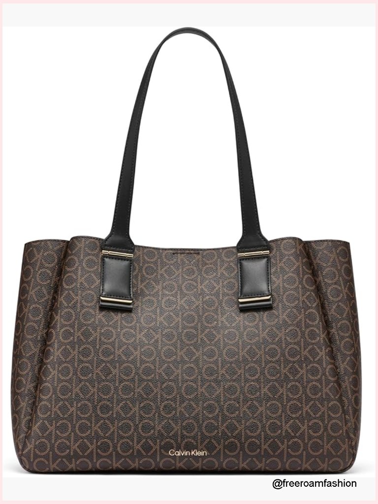 Organizational Tote With 5 Pockets - Vegan Leather Satchel Handbag